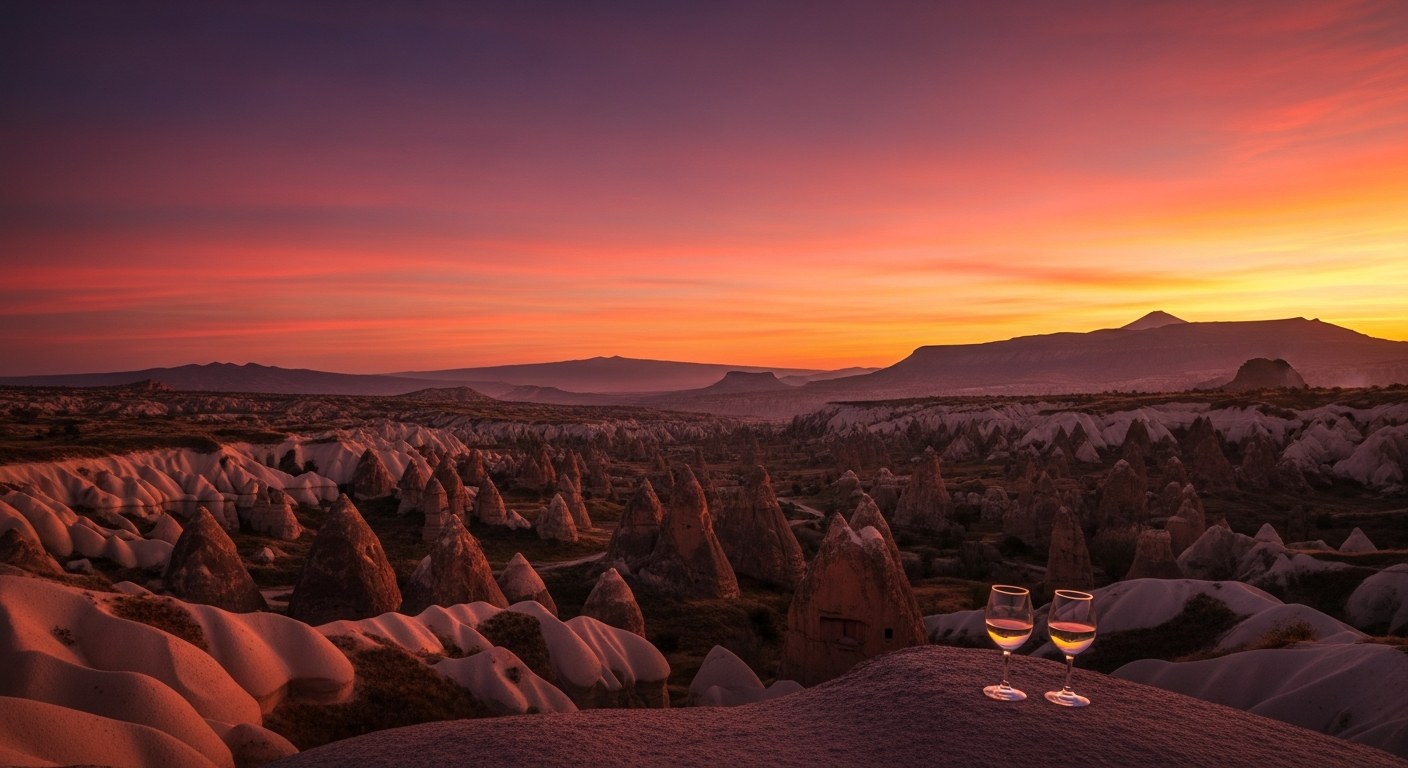 Circuit Panorama au coucher du soleil — Kapadokya